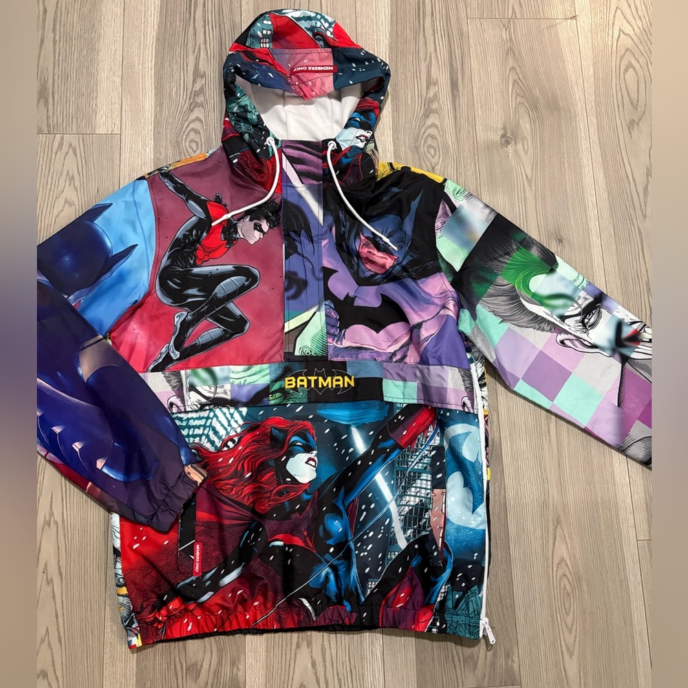 Members Only DC Batman 1/2 Zip Anorak Windbreaker Men’s Medium